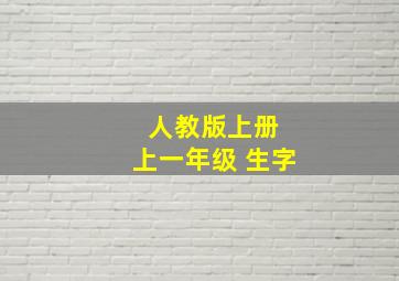 人教版上册 上一年级 生字